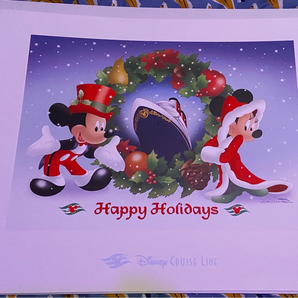 Holiday Print with Mickey and Minnie